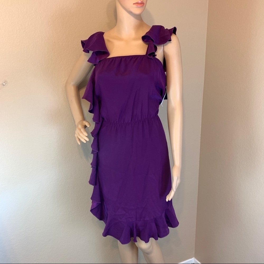 Amanda Uprichard Purple Ruffle Dress, NWT, Size 20